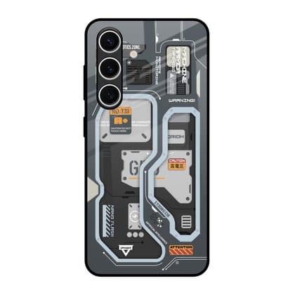Retro Futuristic Glass Case for Samsung Galaxy S24 FE 5G