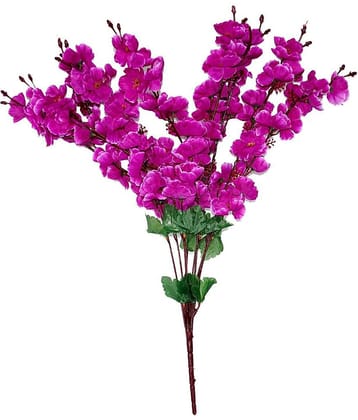 YUTIRITI Orchids Purple Artificial Flowers Bunch - Pack of 1