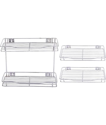 JISUN - Silver Stainless Steel Storage Racks ( Pack of 3 )