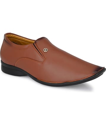 John Karsun Tan Men's Slip On Formal Shoes