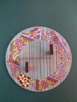 Key Holders - Circle Wooden Base with ILLuminati Eyes Artwork Frame