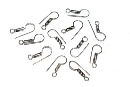 Antique Silver Earring Hooks For Jewellery Making. CPL-023-Per Packet of 55 Pair / 21X9 MM