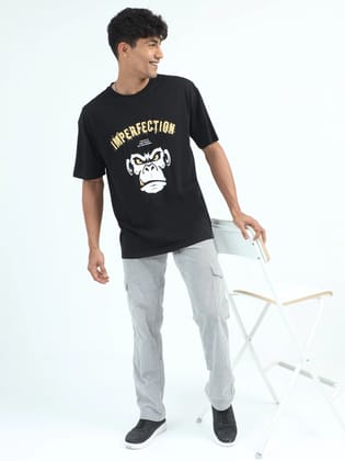 Men IMPERFECTION Oversized T-Shirt-S / Black