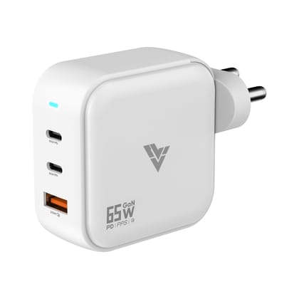 DR VAKU ® 65W Charger Type C Fast Adapter With Multi Port Dual PD Charging GaN Technology For MacBook Laptop, iPhone 16/15/14/13/12 Series, Samsung and Android Devices