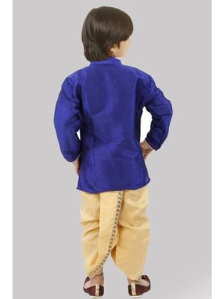 JCT DRESSES Blue Silk Blend Boys Dhoti Kurta Set - Pack of 1 - None