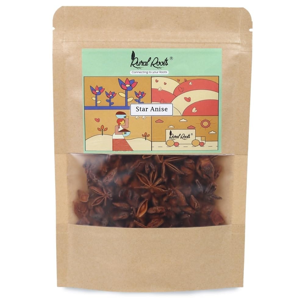 Rural Roots Star Anise (Chakra Phool) 50g | Authentic Spice | Flavorful Cooking Ingredient | Natural Aroma | Whole Spice