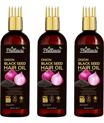 Phillauri Black seed Onion Oil for Hair Regrowth Hair Oil for Men and Women Hair Oil (60 ml) Pack of 5