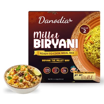Danodia Foods Millet Biryani Mix, 250 gm Each - Pack of 2