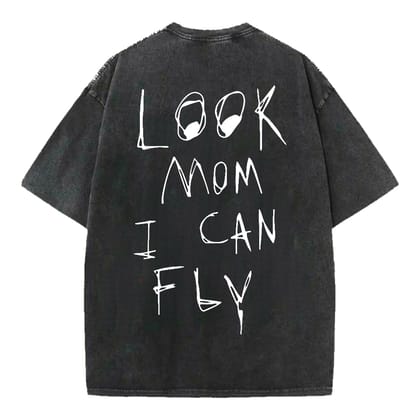 Look Mom I Can Fly Oversized Tee-XS / Vintage Black