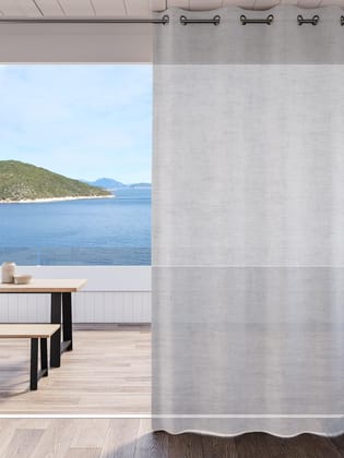 DDECOR - Pack of 1 Piece of 7FT Door Sheer Curtain, Grey
