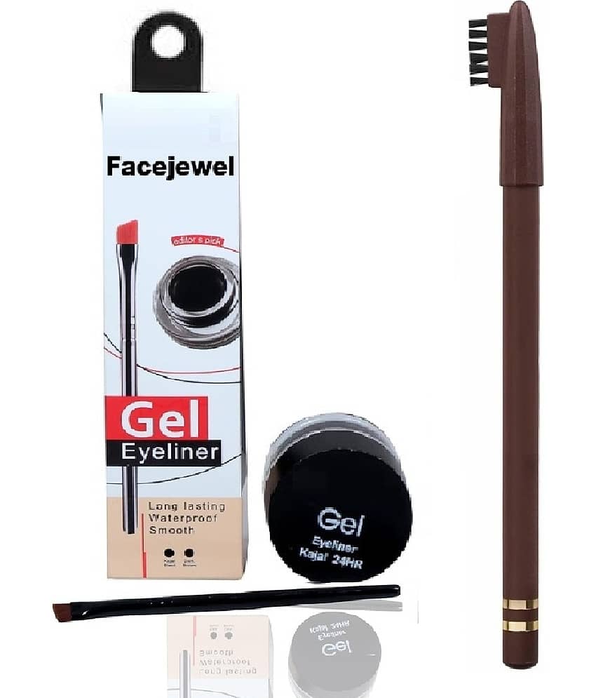 Facejewel Black Natural Kajal 250 g Gel ( Pack of 2 )