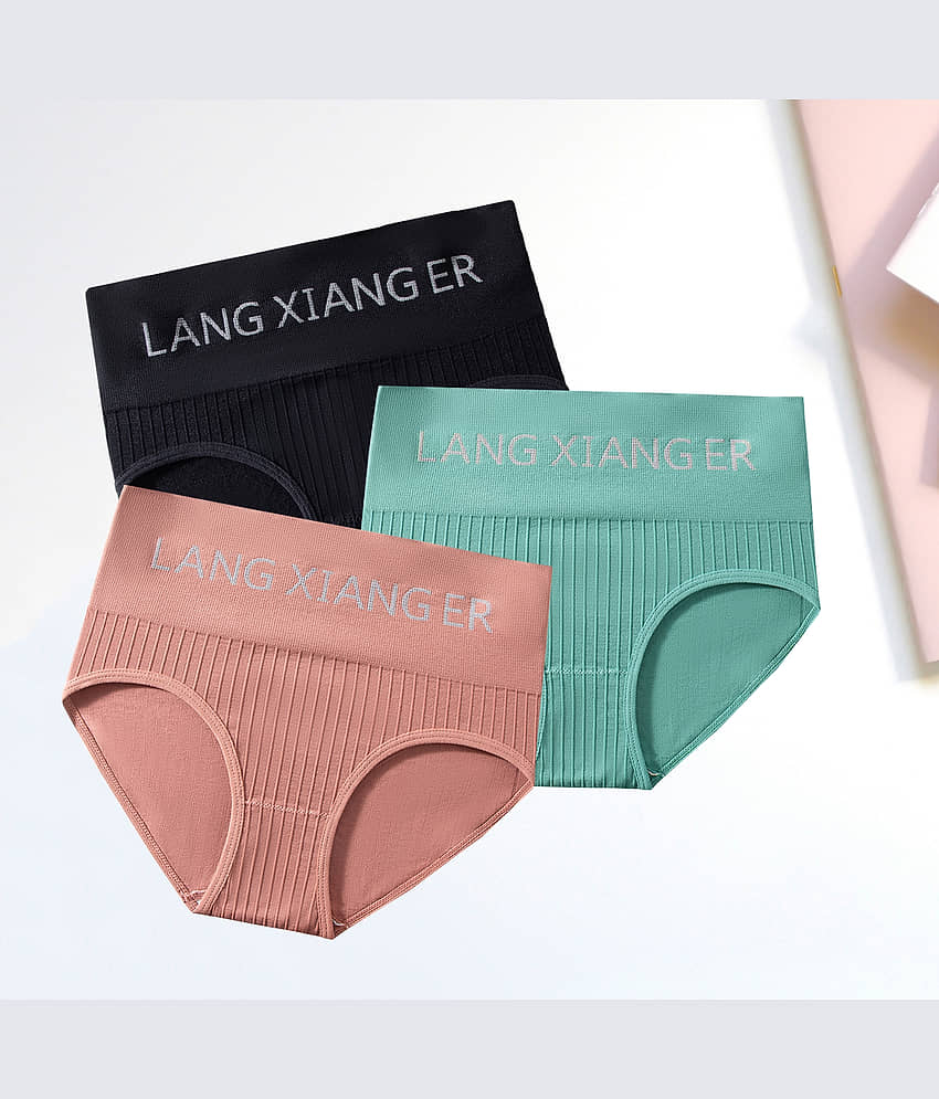 3Mads Pack of 3 Nylon Hipster For Women ( Multicolor7 )