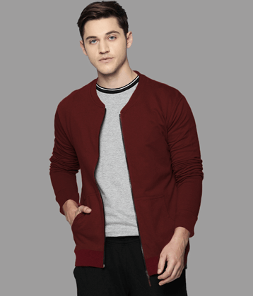 Leotude Fleece Men's Casual Jacket - Maroon ( Pack of 1 )