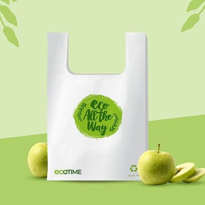 Enviclean Sustainable Packaging Bag For Business (500 kg) | White Custom Flexiloop | Corporate & Retail Green Solutions