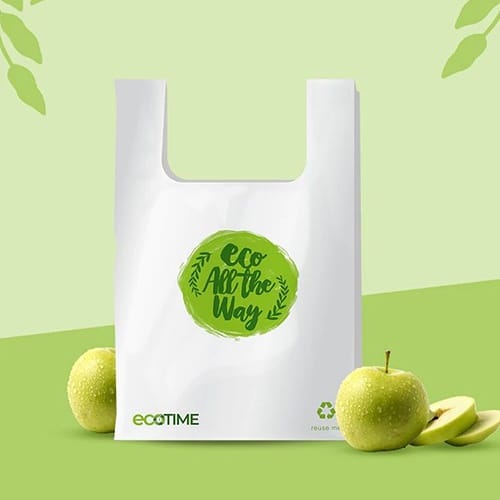 Enviclean Sustainable Packaging Bag For Business (500 kg) | White Custom Flexiloop | Corporate & Retail Green Solutions