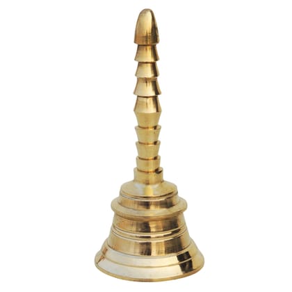 Brass Pooja Hand Bell, Salai Ghanti, Height : 4.5 Inch (FMAS680 D)
