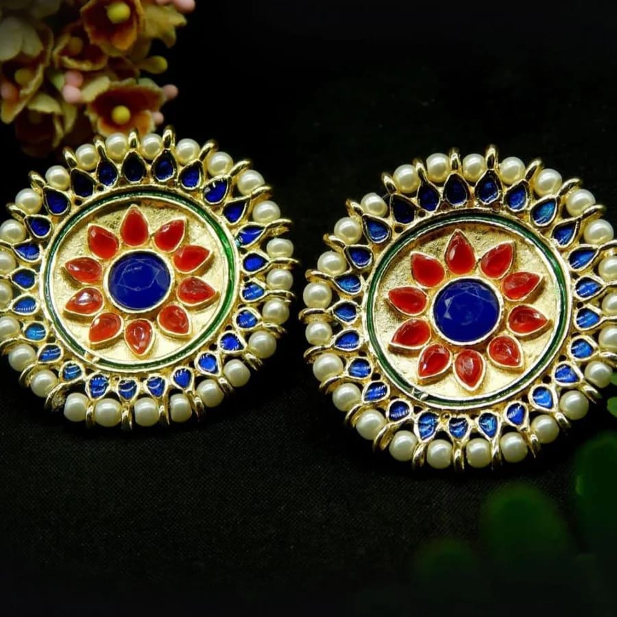 Ethnic Oversized Stud Earrings for Women