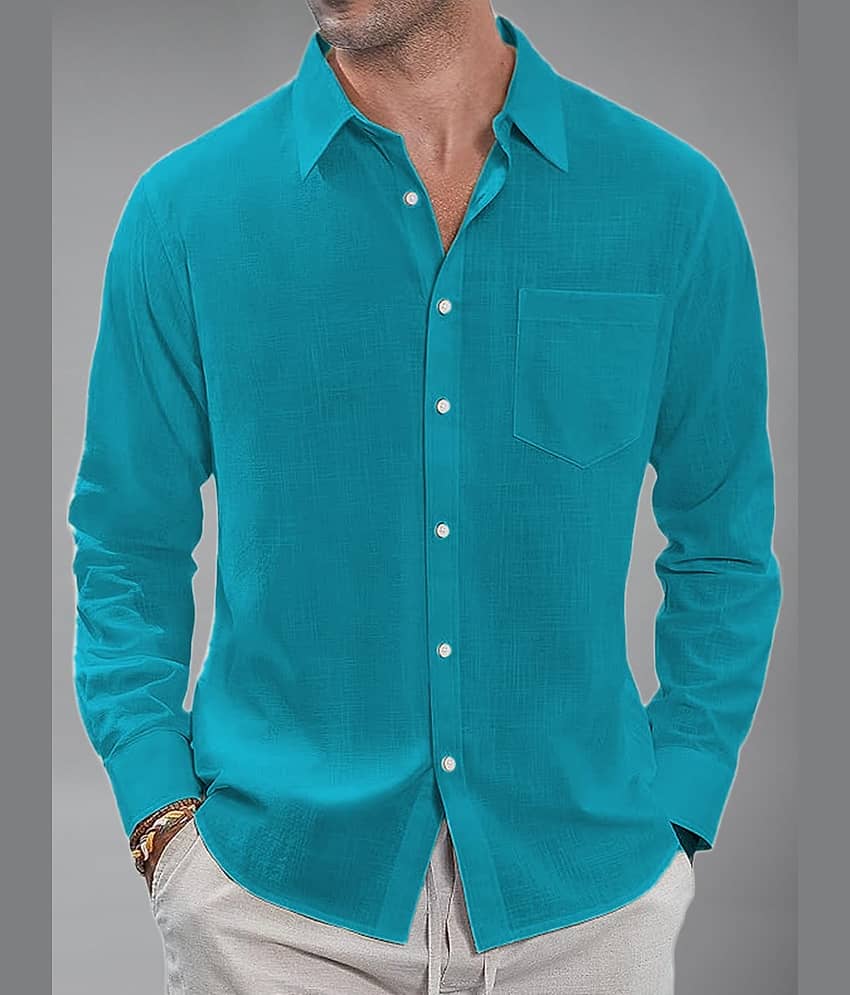 Apektra Cotton Blend Slim Fit Solids Full Sleeves Men's Casual Shirt - Red ( Pack of 1 )