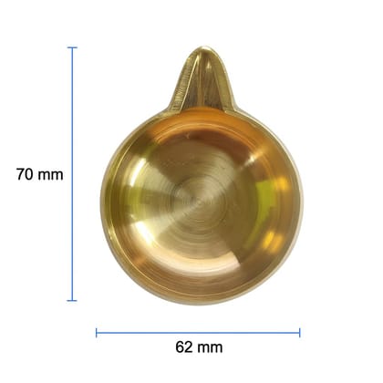 7 cm (2.75 Inch) � Handcrafted Pure Brass Diya � Traditional Pooja Oil Lamp for Temple, Home & Puja Room � Polished Brass Table Deepam for Daily Rituals & Festivals � Premium Brass Diya Bowl