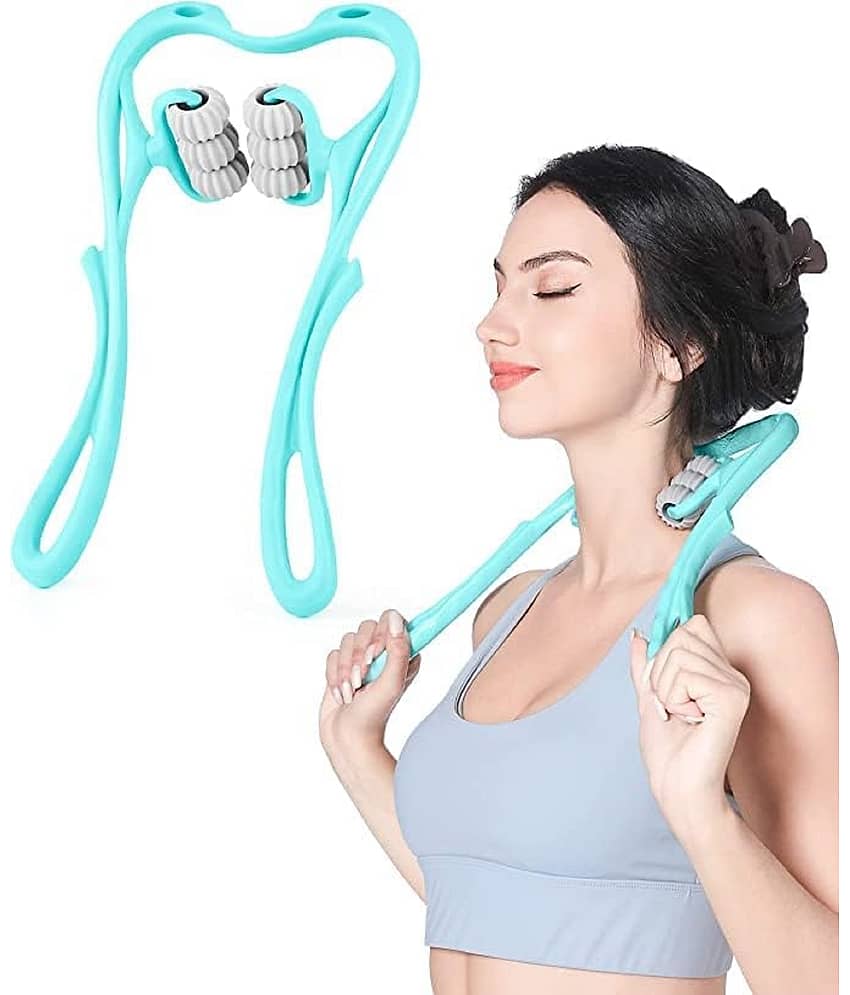 neck massager manual, handheld neck massager, roller neck massager, deep tissue massager, shoulder massager, trigger point massager, neck shoulder pain relief, portable body massager, muscle relaxer tool, stress relief massager, manual body massage tool