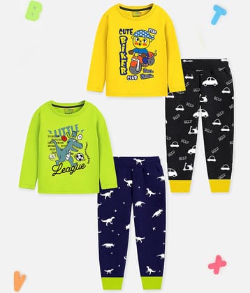 Trampoline Pack of 1 Boys Cotton Blend Nightsuit Set ( Multicolor 2 )