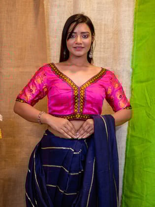 V Neck Saree Blouse-L
