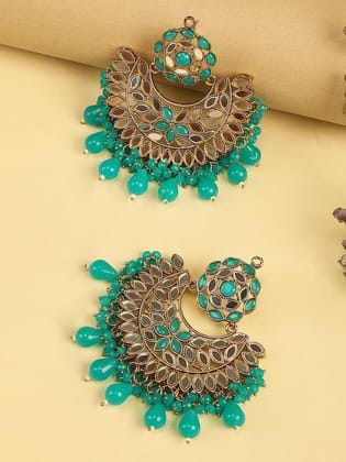 Gold-Plated Circular Chandbali Earrings