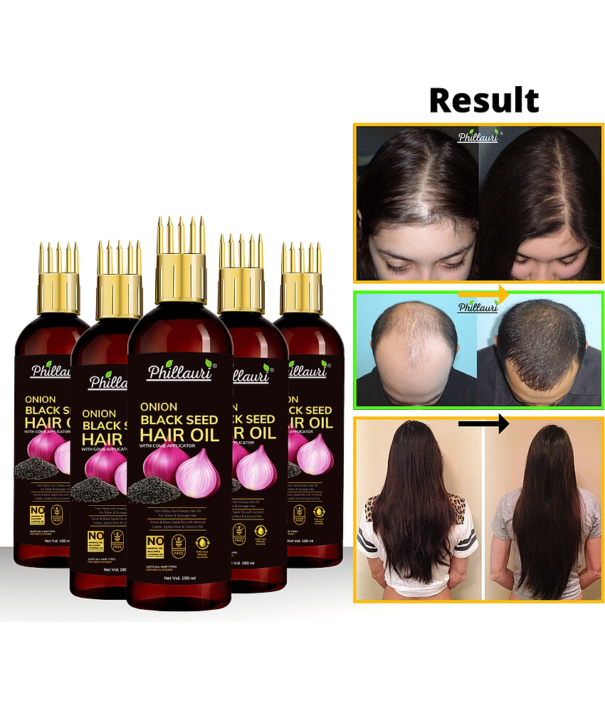 Phillauri Black seed Onion Oil for Hair Regrowth Hair Oil for Men and Women Hair Oil (100 ml) Pack of 2