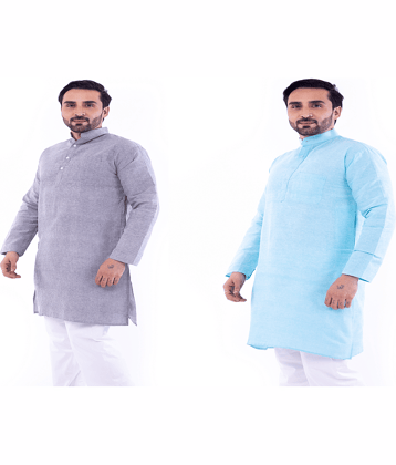 DESHBANDHU DBK Multi Cotton Kurta Pack of 2