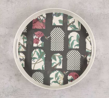 India Circus Signature Windows Round Small Bamboo Tray