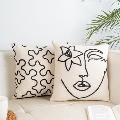 Elegance Embroidered Cushion Covers - Set Of Two-16"x16"
