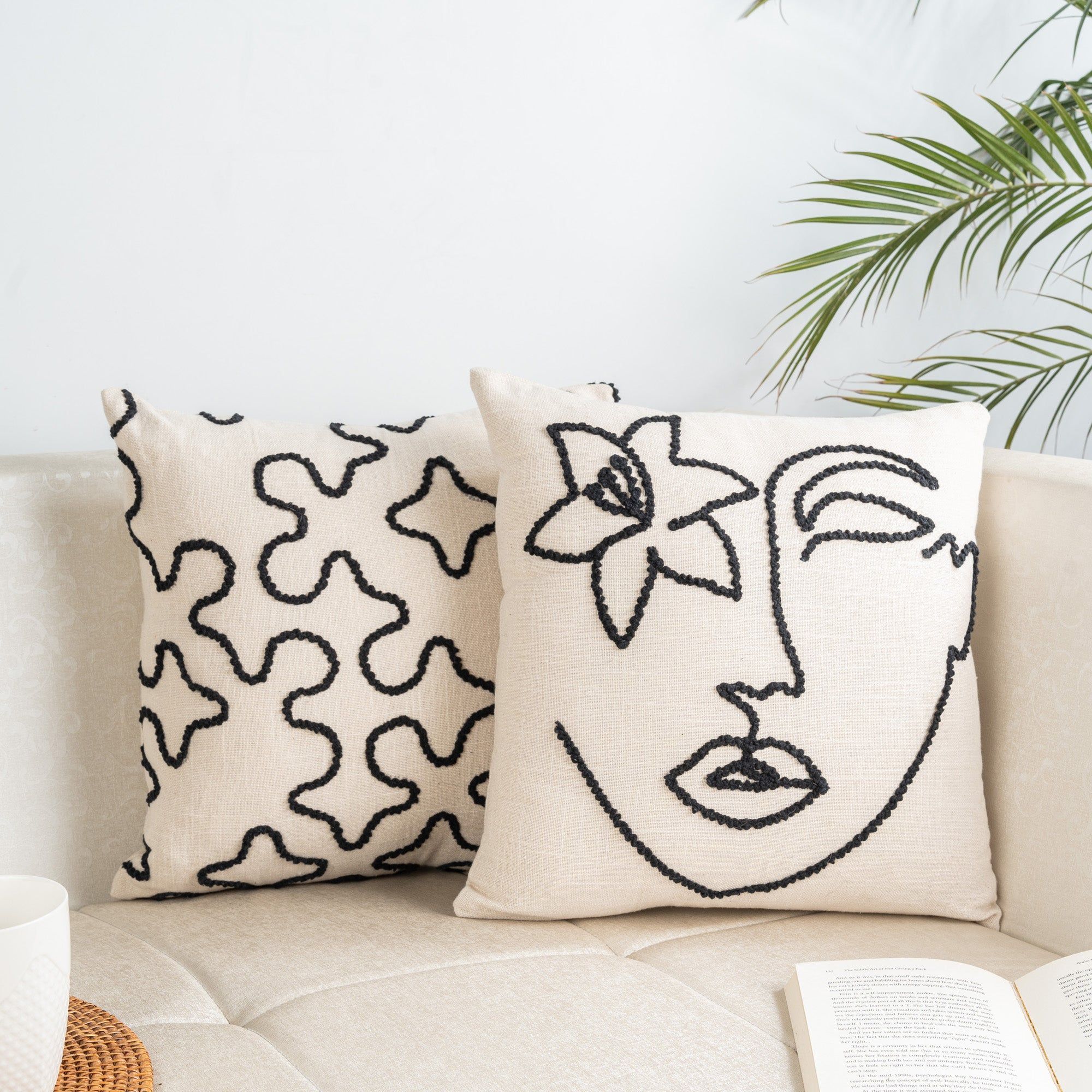 Elegance Embroidered Cushion Covers - Set Of Two-16"x16"