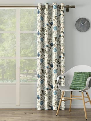 DDECOR - 100% PolyesterFloral PatternLarge Door 9 Ft|135 CM X 260 CM| - Blue