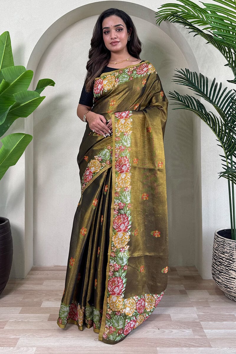 Otter Brown Tissue Silk Saree