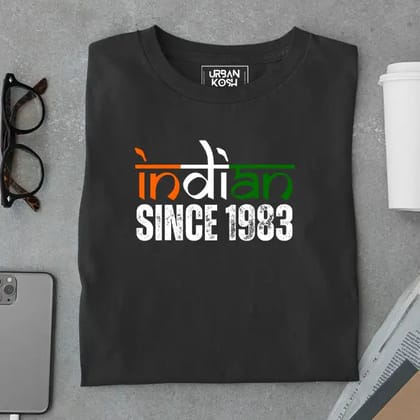 Indian Since 1983 Republic Day Special Premium Unisex Birthday T-shirt-Black / S