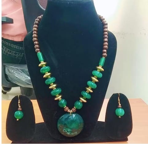 Turquoise Firoza Necklace and Earring (Pack of 3) for girls & women