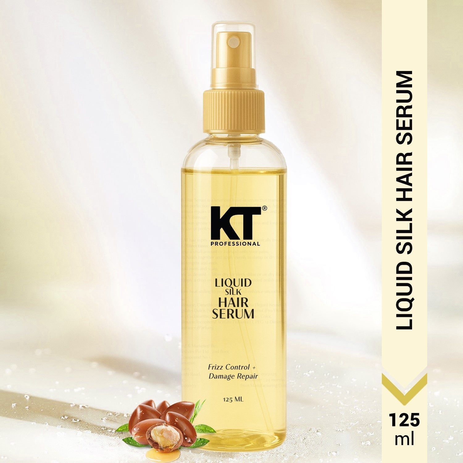KT Professional Liquid Silk Serum, Frizz Control, Instant Shine & Repair - 125ml