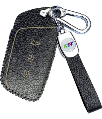 Soft Handmade Lychee Pattern Leather Key Cover Compatible with New MG Hector and Hector Plus Smart Key