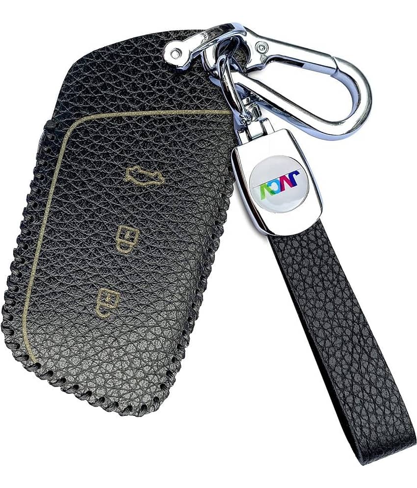 Soft Handmade Lychee Pattern Leather Key Cover Compatible with New MG Hector and Hector Plus Smart Key