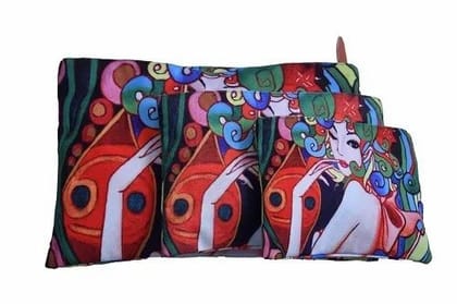 Multicolor Digital Printed Canvas Pouches, Shape: Square