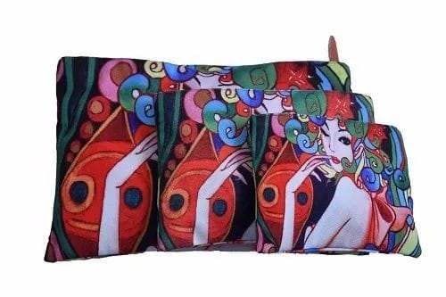 Multicolor Digital Printed Canvas Pouches, Shape: Square