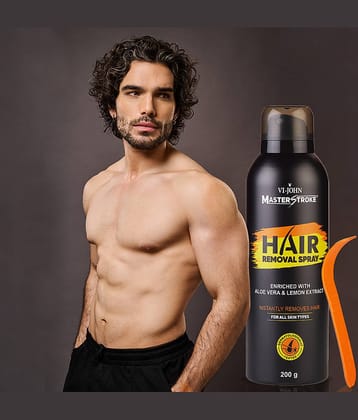 VI-JOHN Master Stroke Painless Hair Removal Spray For Arms, Chest, and Legs Spray 200 ml-Pack of 2
