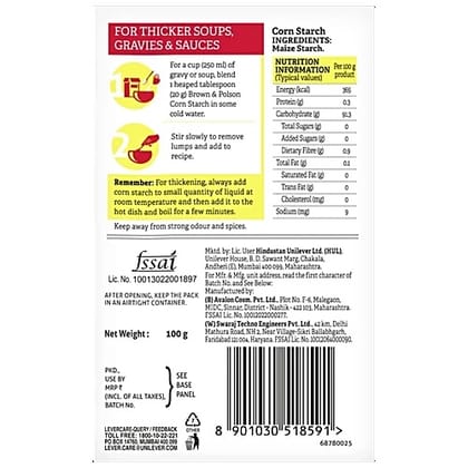 Brown & Polson Custard Powder - Vanilla, 500g Carton