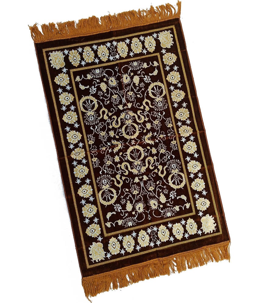 ADIRNY Brown Single Velvet Prayer Mat ( 110 X 70 cm )