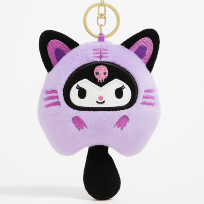 Purple Kawaii Cat Plush Bag Charm