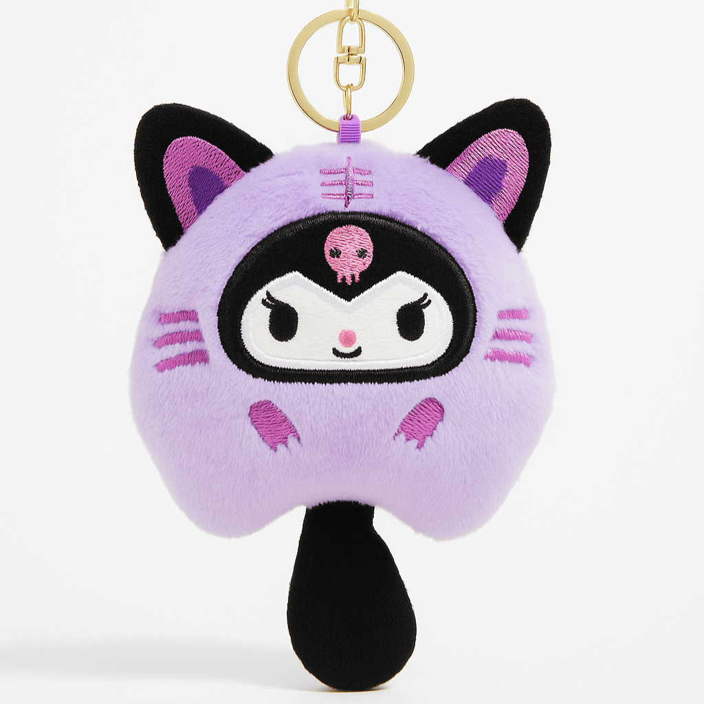 Purple Kawaii Cat Plush Bag Charm