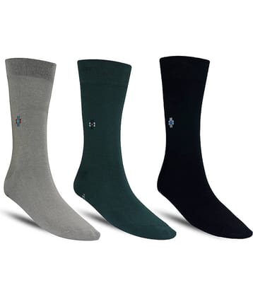 Dollar - Cotton Men's Solid Multicolor Full Length Socks ( Pack of 3 )