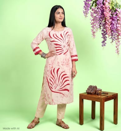 Handcrafted Batik Printed Readymade Cotton Kurta