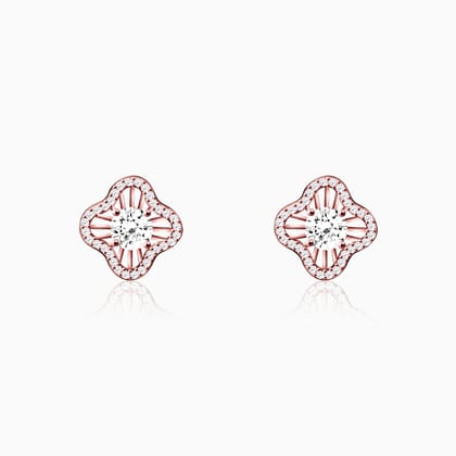 Rose Gold Flower Blossom Earrings