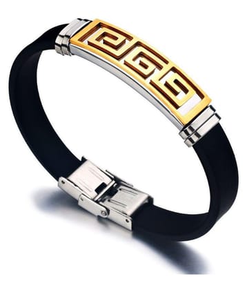 ZIVOM Black Faux Leather Bracelets - None